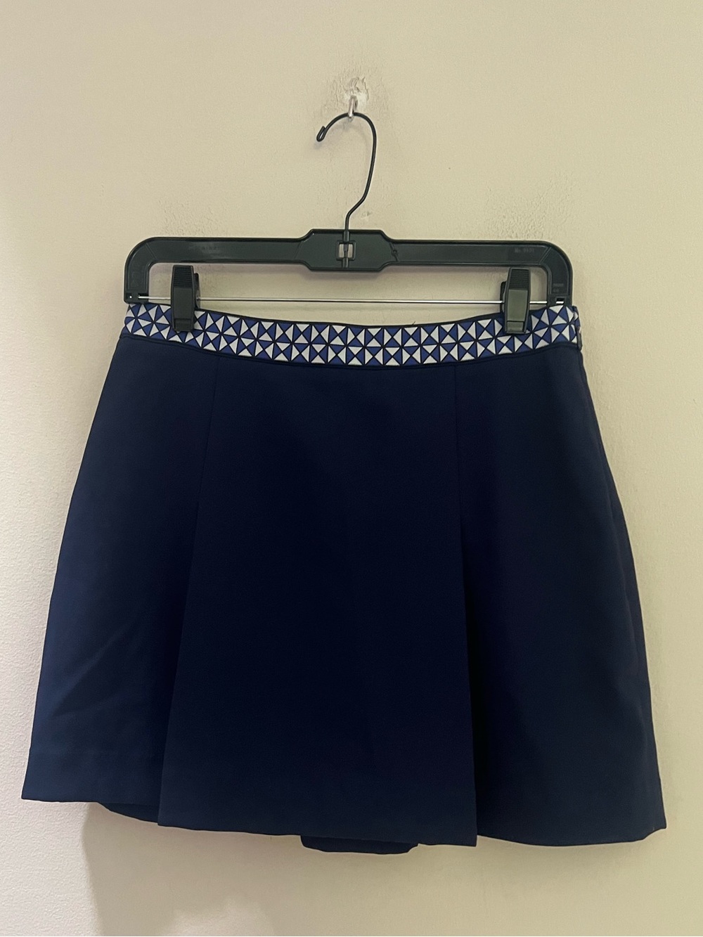 Tory Sport Navy Skirt with Geometric Waistband